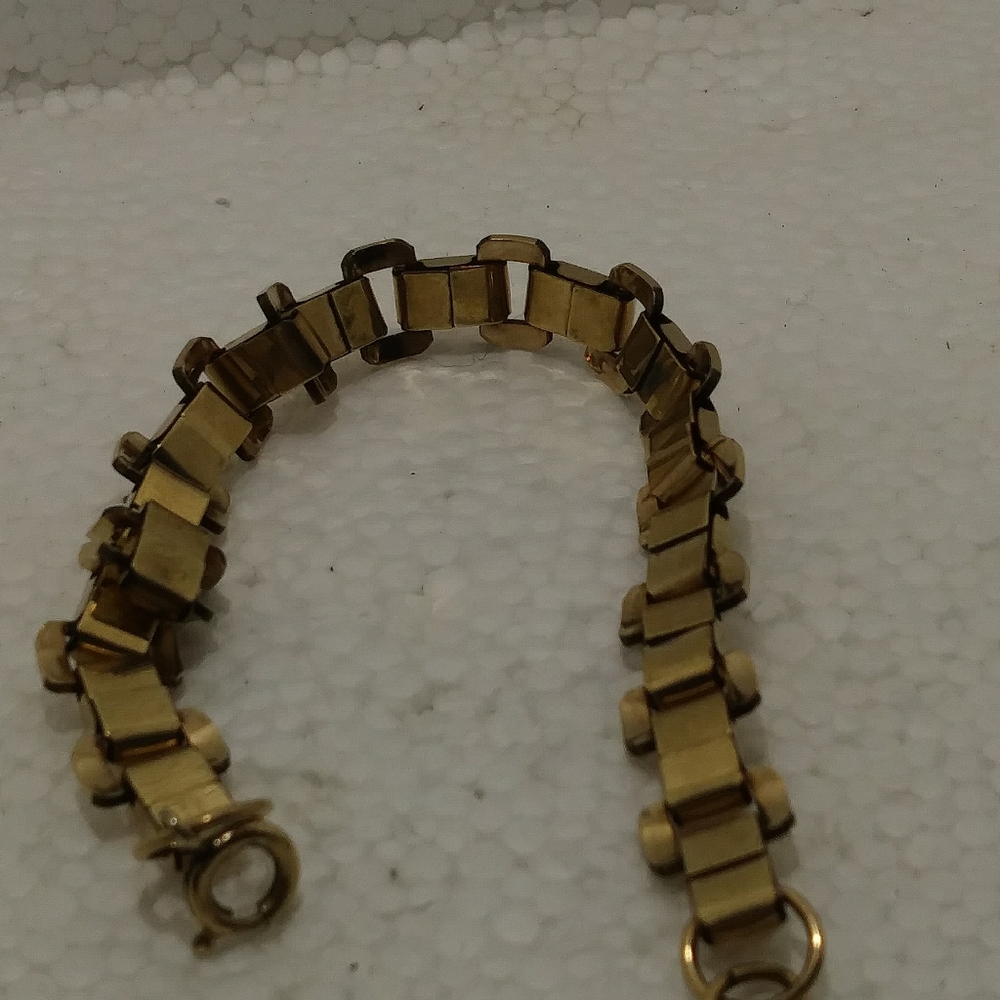 Vintage faceted gold filled bracelet - Picture 2 of 4